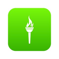 Torch icon digital green for any design isolated on white vector illustration