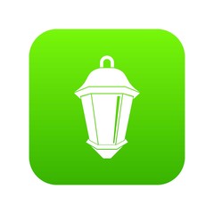 Street light icon digital green for any design isolated on white vector illustration