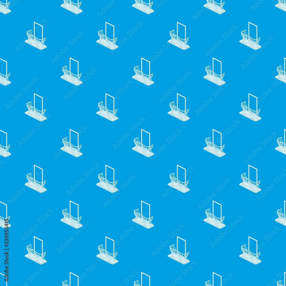 Poster stylish balcony pattern vector seamless blue repeat for any use