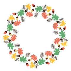 Christmas Wreath with Round Frame for Cards Design Vector Layout with Copyspace Can be use for Decorative Kit, Invitations, Greeting Cards, Blogs, Posters, Merry Christmas and Happy New Year.