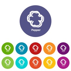 Pepper icons color set vector for any web design on white background
