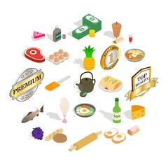 Verdure icons set. Isometric set of 25 verdure vector icons for web isolated on white background