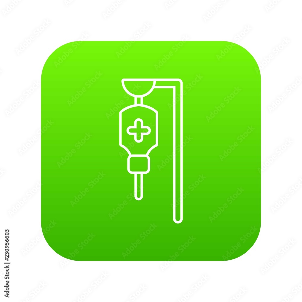 Poster drop counter icon green vector isolated on white background