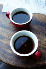morning coffee in a cafe