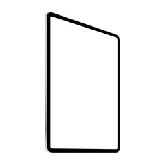 Black tablet computer mock up - left perspective view. Vector illustration