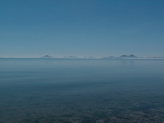 Paisaje mar menor horizonte azul