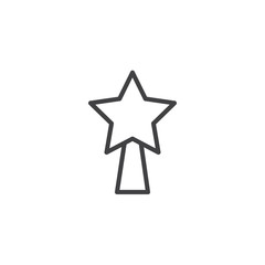 Obraz premium Christmas star outline icon. linear style sign for mobile concept and web design. Xmas tree star toy simple line vector icon. Symbol, logo illustration. Pixel perfect vector graphics