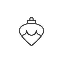 Xmas Bauble outline icon. linear style sign for mobile concept and web design. Nut Christmas toy simple line vector icon. Symbol, logo illustration. Pixel perfect vector graphics