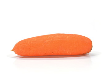 Whole carrot on white background