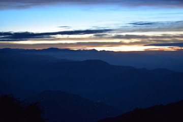 sunrise in the mountains