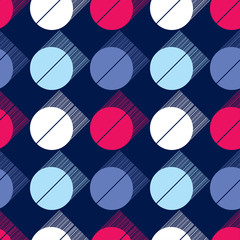 Polka dot seamless pattern. Geometric background. Dots, circles and buttons. Can be used for wallpaper, textile, invitation card, wrapping, web page background.