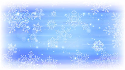 Snowflakes and festive lights - vector background with beautiful snowflakes that merrily shine and shimmer in color space