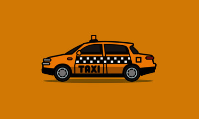 Sedan Cab Taxi Vector Illustration