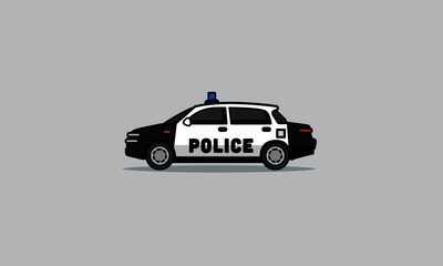 Sedan Cop Police Car Vector Illustration