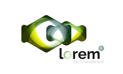 Abstract geometric design logo made of flowing elements