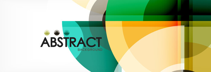 Obraz premium Abstract background - multicolored circles, trendy minimal geometric design