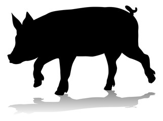 A pig silhouette farm animal graphic