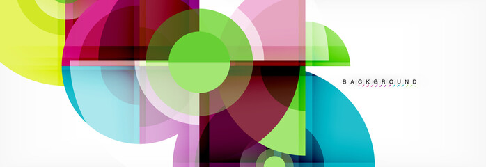 Obraz premium Abstract background - multicolored circles, trendy minimal geometric design