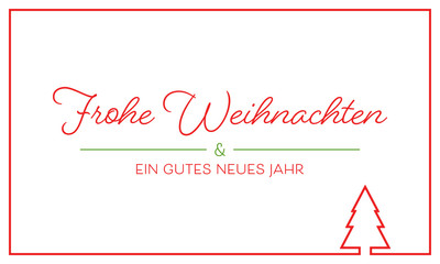 Christmas Greetings - "Frohe Weihnachten" (Red)