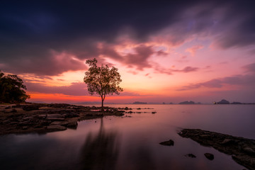 Klong Muang beach on sunset Krabi province Thailand