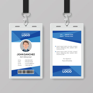 Abstract Blue ID Card Template