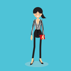 Fototapeta premium Beautiful woman in stylish black clothes