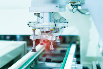 robotic pneumatic piston sucker unit on industrial machine,automation compressed air factory production