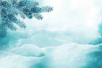  Frozen winter forest with snow covered trees.