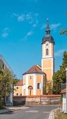 Fototapeta na wymiar Smartphone HD wallpaper of beautiful church at Falkenstein