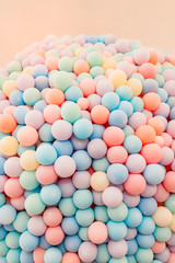 Background of a set of colored balloons on the sky background