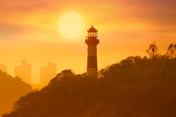 lighthouse and sunset