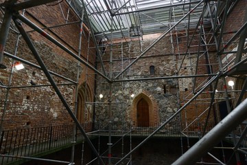 restoration of the walls of a medieval castle