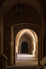 gallery of the cloister of the monastery of Santa María de Huerta, Soria, Castilla, Spain