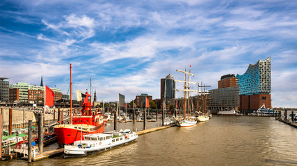 Panorama Hamburg Hafen Kehrwiederspitze