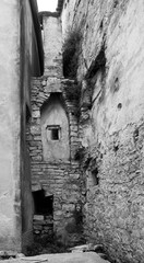 Fototapeta na wymiar A building in the historic village of Vodnjan (also called Dignano) in Istria, Croatia 