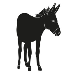  silhouette of a donkey standing