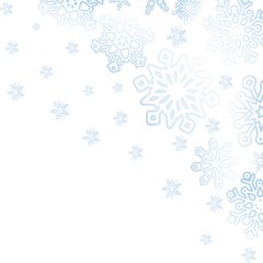 Winter background with various  snowflakes. Vector graphic pattern.