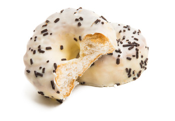 white icing donut isolated