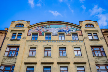 Immeubles au bord de La Vltava à Prague