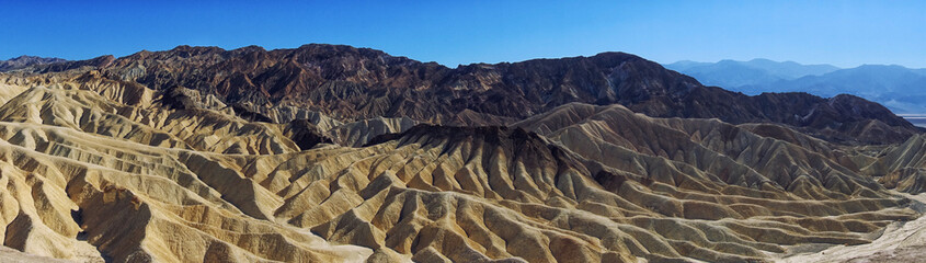 Panoramic view of desert at Zabriskie Point, Death Valley National Park, California, USA - 230972673