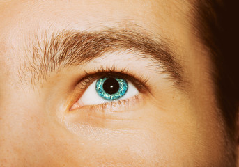 Obraz premium Image of man's blue eye