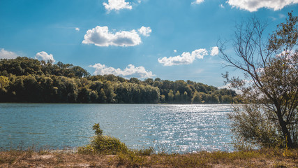 Beautiful view at the Isar near Landau - Bavaria - Germany
