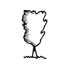tree icon. isolated object sketch black on white background