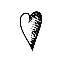 heart icon. isolated object sketch black on white background