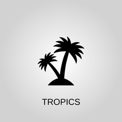Tropics icon. Tropics symbol. Flat design. Stock - Vector illustration.