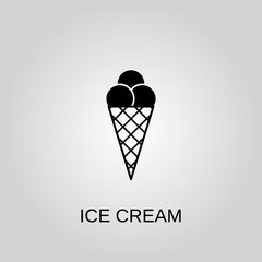 Ice cream icon. Ice cream symbol. Flat design. Stock - Vector illustration.