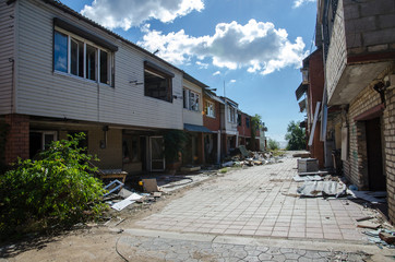 War in Ukraine. Settlement Shyrokyne, Donetsk region. September 2018.