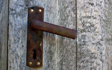 old rusty door handle