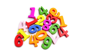 Math Number colorful on white background : Education study mathematics learning teach concept.