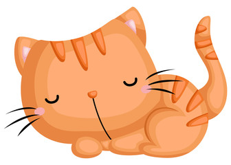 a cute sleeping brown colored cat 